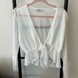 White Sheer Nasty Gal Blouse
